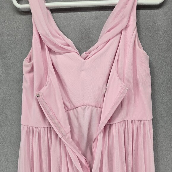 David's Bridal Dress, Knee Length, Bubblegum Pink, Drop Waist, 14, Sheer Drape - Picture 8 of 11